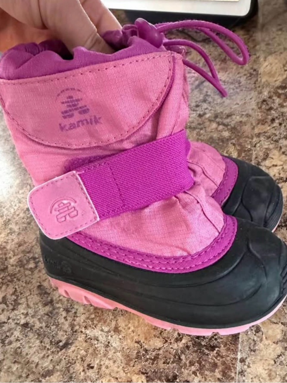 Kamik Kids Pink and Purple Waterproof Snow Boots